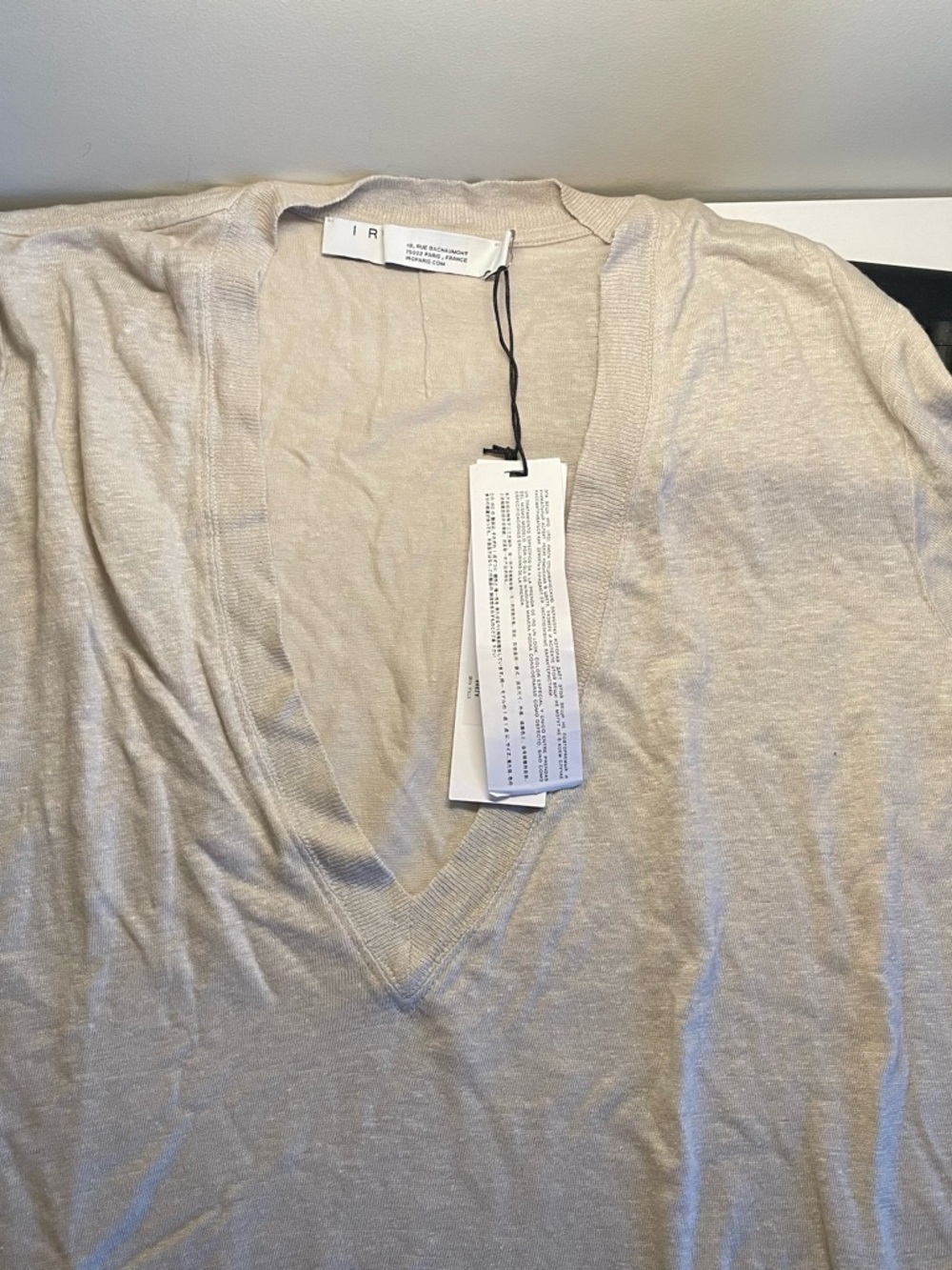 IRO Cream V-Neck Knit Sweater